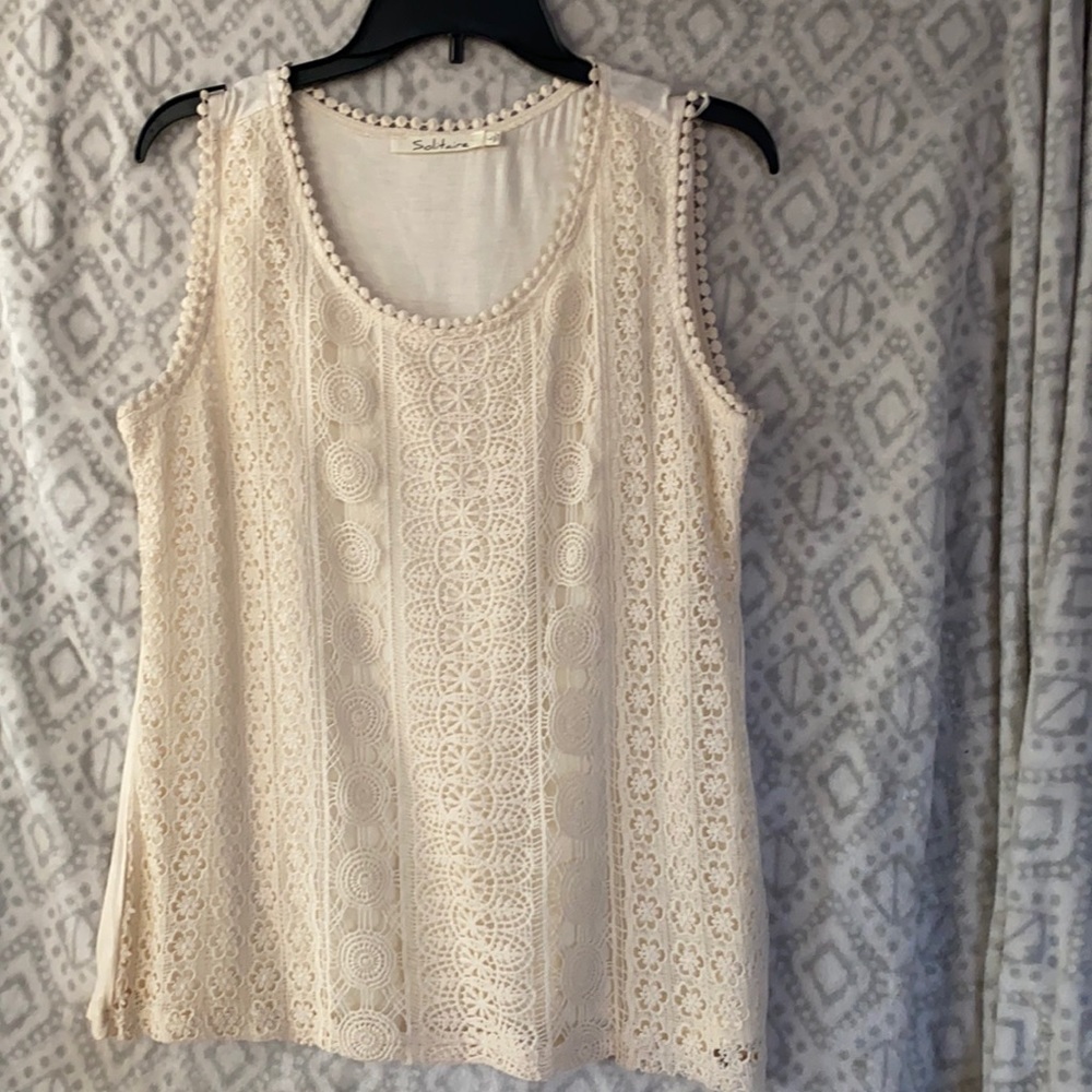 Crochet Tank, by Solitaire, not worn. SZ L